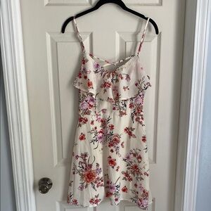 Trixxi Floral Dress - Cream and Pink